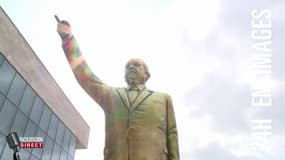 Une statue dorée du président turc Edogan vandalisée en Allemagne