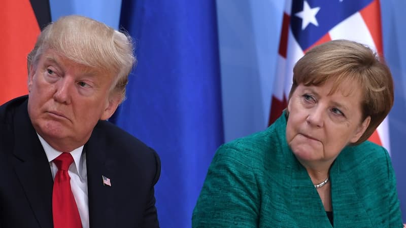 Le président américain Donald Trump et la chancelière allemande Angela Merkel.