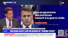 "Je ne reprends pas ces termes": Alexis Izard, député sortant "Renaissance" rejette les propos d'Emmanuel Macron sur le risque de "guerre civile"