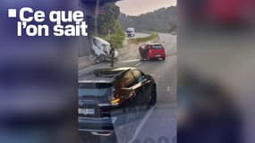 Les images du violent choc frontal survenu sur l'A8 le 26 juin 2025 au matin vers Mandelieu-la-Napoule.