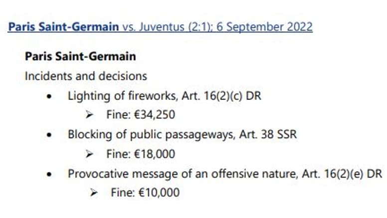 Les sanctions de l'UEFA contre le PSG Les sanctions de l'UEFA contre le PSG