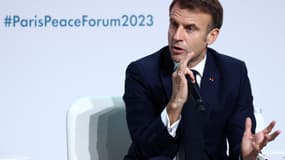Emmanuel Macron au Forum de la paix à Paris le 10 novembre 2023