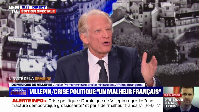 Dominique de Villepin, ancien Premier ministre, sur la crise politique en France: 