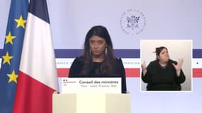 Prisca Thevenot, la porte-parole du gouvernement à l'issue du conseil des ministres exceptionnel du 29 janvier 2024. 