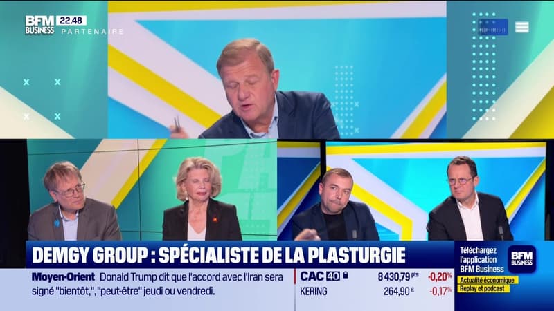 Pari ETI : Patrice Bégay reçoit Maxime Lelong (Handiprint), Jeanne Lemoine (Groupe Lemoine, Club ETI Normandie), Thierry Dufour (Frenehard & Michaud) et Pierre-Jean Leduc (Demgy Group) - 17/06