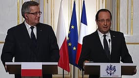 François Hollande à l'Elysée avec son homologue polonais, mardi 7 mai.