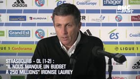 Strasbourg – OL (1-2) : « Il nous manque un budget à 250 millions » pour gagner en régularité, ironise Laurey