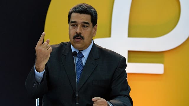 Le président vénézuélien Nicolás Maduro lors du lancement du petro mercredi.