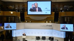 Le secrétaire général des Nations unies, Antonio Guterres, prenant la parole devant la conférence de sécurité de Munich. Le 16 février 2018.