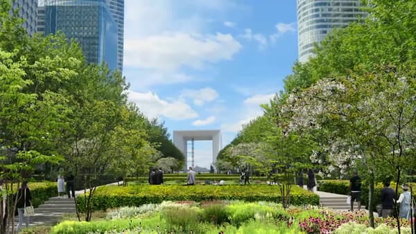 Un projet de végétalisation dans le quartier de La Défense.