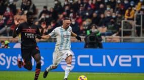 Franck Ribéry avec la Salernitana face à l'AC Milan en Serie A, le 4 décembre 2021