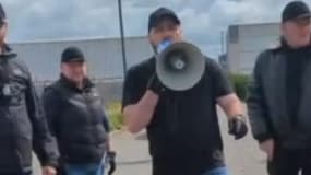 Action de militants d'extrême droite britannique à Calais le 4 juin