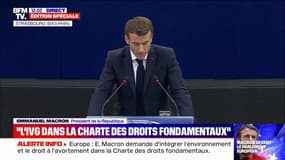 Emmanuel Macron devant le Parlement européen: "Soyons fermes et clairs pour que les engagements pris avec la Grande-Bretagne soient tenus, c'est la condition pour pouvoir rester amis"