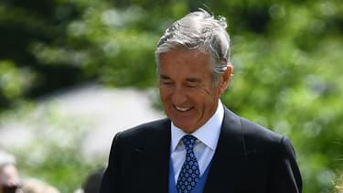 David Matthews, père de l'époux de Pippa Middleton, le jour du mariage de son fils le 20 mai 2017 à Englefield, au Royaume-Uni.