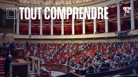L'hémicycle de l'Assemblée nationale française, le 5 janvier 2022
