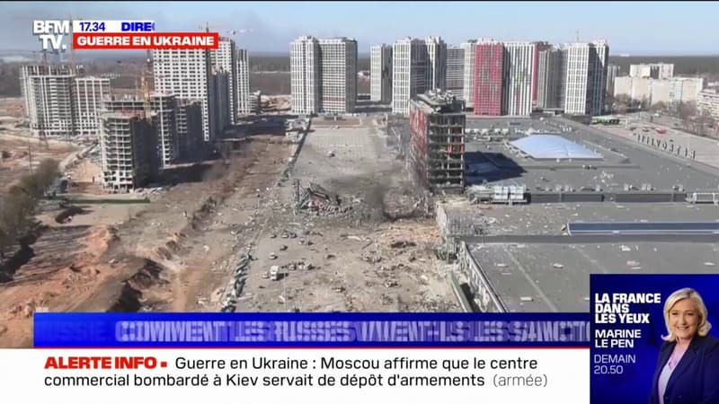 Guerre en Ukraine: Moscou affirme que le centre commercial bombardé à Kiev servait de dépôt d'armements