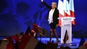 Marine Le Pen lors d'un meeting à Nantes, dimanche 26 février.
