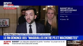 La partie "recettes" du budget de la Sécurité sociale adoptée: Jean-Philippe Tanguy, député RN, dénonce "une magouille entre le PS et les macronistes"