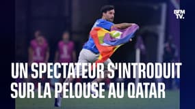  Mondial au Qatar: un spectateur envahit la pelouse avec un drapeau arc-en-ciel à la main