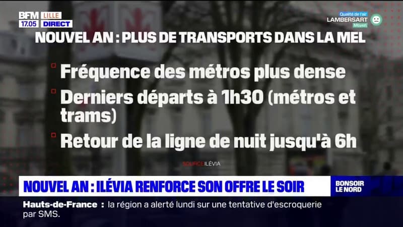 Nouvel An à Lille: ILEVIA renforce son offre pour la soirée