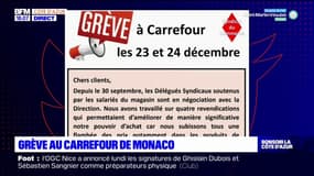 Grève au Carrefour de Monaco les 23 et 24 décembre