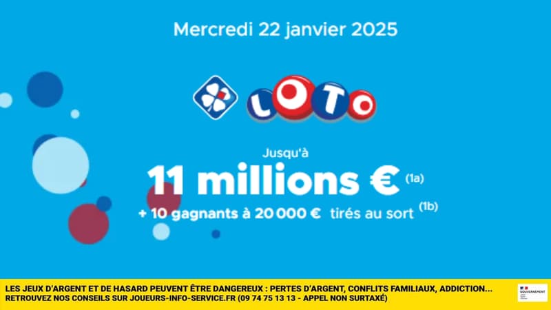 Loto : la cagnotte du 22 janvier 2025 s'élève à 11 millions d'euros, et si vous tentiez de la gagner ? 