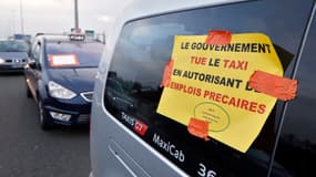 Un taxi en grève, le 10 février 2014.