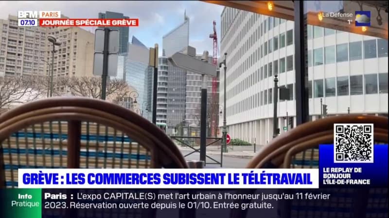 Grève du 31 janvier: les commerçants de la Défense impactés par le télétravail