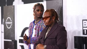 Les rappeurs Young Thug (à gauche) et Gunna (à droite) lors des BET Hip Hop Awards en 2021.