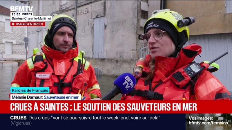 Crues: "Certains habitants sont choqués, d'autres ont l'habitude", explique un sauveteur en mer venu évacuer les habitants de Saintes
