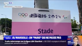 Panneaux raturés, stickers... À Marseille, des habitants tentent de cacher les inscriptions "Paris 2024"
