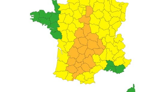 20 départements sont placés en vigilance orange