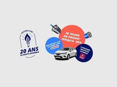 Oscaro vous fait profiter de belles promotions à l'occasion de ses 20 ans