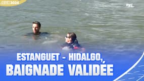 JO 2024 : Anne Hidalgo et Tony Estanguet se sont baignés dans la Seine (avec un joli crawl)