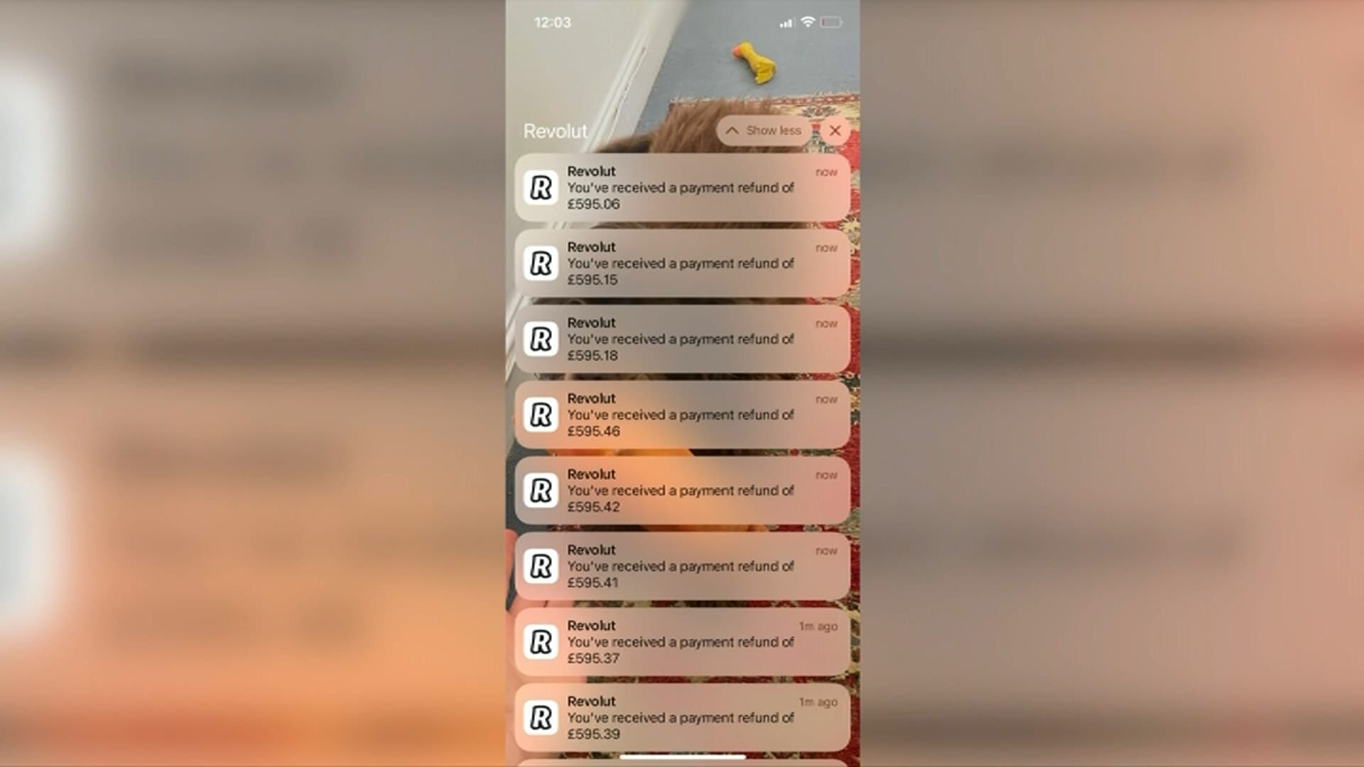 Les messages de remboursement reçus par Alexandra Les messages de remboursement reçus par Alexandra