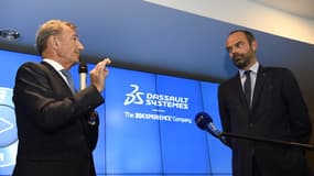 Edouard Philippe présentait son plan d'action pour l'industrie du futur, jeudi 20 septembre, depuis le siège de Dassault Systèmes à Vélizy (Yvelines).