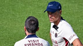Luis Enrique à l'entraînement du PSG le 20 juillet 2023