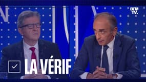 Jean-Luc Mélenchon face à Eric Zemmour sur le plateau de BFMTV, le 23 septembre 2021.