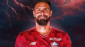 Olivier Giroud avec le maillot de Lille