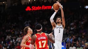Victor Wembanyama avec les San Antonio spurs face aux Atlanta Hawks le 5 février 2025