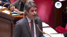 Dans le cadre des questions au gouvernement, le Premier ministre Gabriel Attal répond à une question sur la mobilisation pro-palestinienne à Sciences Po Paris. Une étudiante a été empêchée le mardi 12 mars d'accéder à une conférence pro-palestinienne à Sciences Po Paris avant de finalement pouvoir y assister. Elle dénonce un incident "antisémite", ce que le Comité organisant l'événement réfute. L'administration de l'école a saisi la justice.