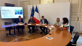 Une réunion en présence de Marc Chappuis, préfet des Alpes-de-Haute-Provence, sur l'accueil de la flamme du soldat inconnu, le 26 septembre 2024.