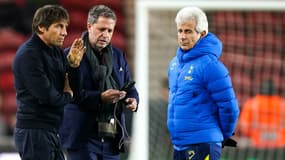 Antonio Conte avec Gian Piero Ventrone (à droite) à Tottenham