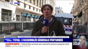 L'assemblée générale de Total a été perturbée par des manifestants devant la salle Pleyel à Paris