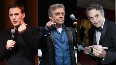Les acteurs Chris Evans, Mark Hamill et Mark Ruffalo.
