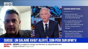 Crans-Montana: "Il nous avait dit qu'il voulait rentrer, que rien n'allait", témoigne le père d'un employé rescapé qui avait alerté sur l'état du bar avant l'incendie 