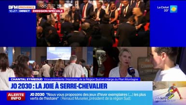 "On est fous de joie": la vice-présidente de la région Sud Chantal Eymeoud partage son "soulagement" après l'attribution des JO 2030 aux Alpes françaises
