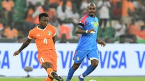 Jean Michael Seri et Gaël Kakuta lors de Côte d'Ivoire-RDC, le 7 février 2024