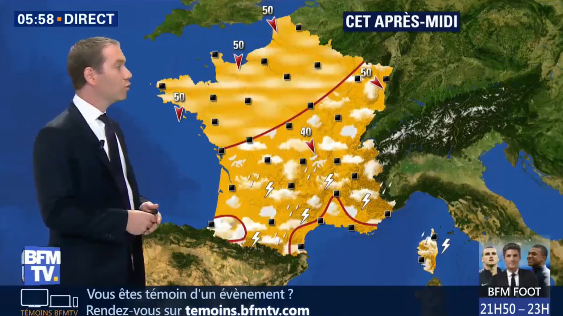 Météo du jeudi 21 juin 2018 l'après-midi Météo du jeudi 21 juin 2018 l'après-midi