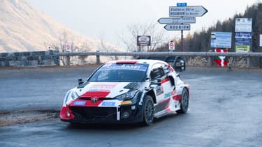 La Toyota de Sébastien Ogier sur le Rallye de Monte-Carlo